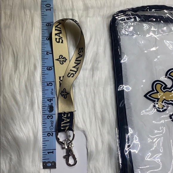 3-pc Set, New Orleans ‘SAINTS’ NFL Clear Tote/Bag, Adult Poncho, Keystrap, NWTag - Picture 12 of 15